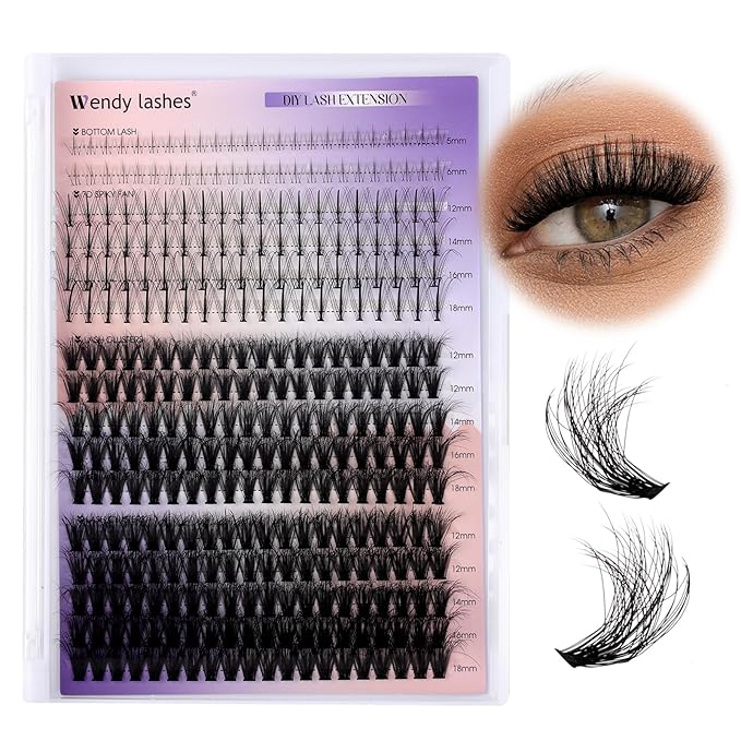 Lash Clusters With Bottom Lashes 40/50D C/D Curl 12-18mm Multi-types Individual Clusters Eyelash Extensions, Spike, Wispy Lash clusters(40/50D-3D)