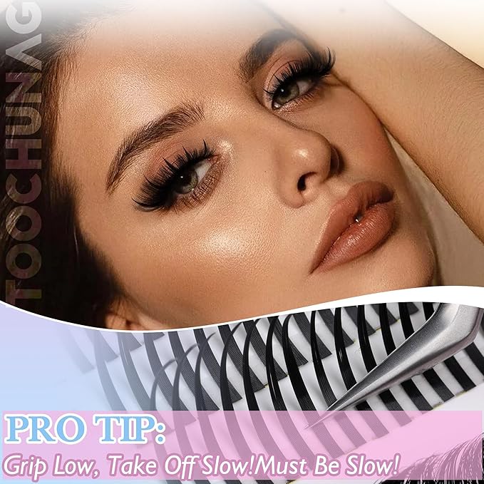 TOOCHUNAG Lash Clusters 100D Spikes Thick Eyelash Clusters 304pcs Volume Cluster Eyelash Extensions 13-21mm Wispy Individual Lashes Spikes for DIY Professional Lash Extension at Home