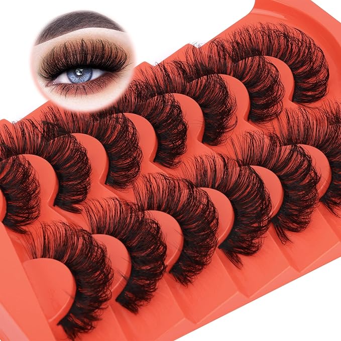 Natural False Eyelashes Wispy Lashes 17mm Eyelashes that Look Like Lash Extensions 7 Pairs Volume Eye Lashes Multipack by Focipeysa