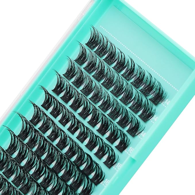 Bodermincer Lash Clusters D Curl Black/Brown/Colored Lashes 10-12-14/12-14-16/16-18-20mm Mixed Lash Clusters Kit For Beginner (Y07# 14-16-18mm Mixed)