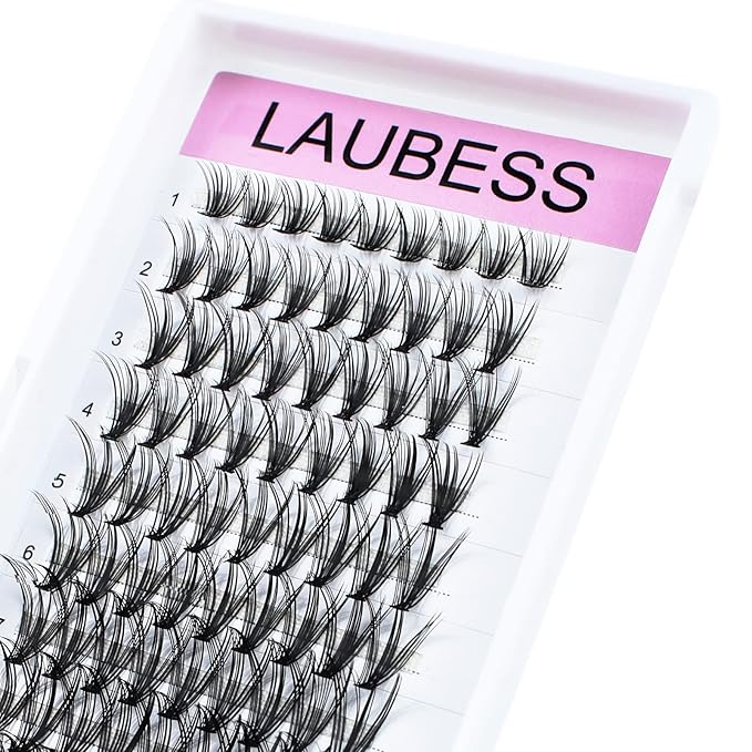 Eyelash Clusters LAUBESS Lash Clusters Individual Lashes Cluster Eyelash Extensions DIY at Home Waterproof Cluster Lashes (20D-D-15)
