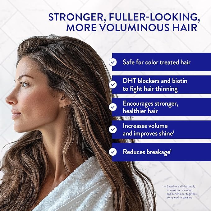 Routine Wellness Anti-Thinning Shampoo for Thinning Hair - Biotin DHT Blocker Women & Men - Color Safe Shampoo for Hair Loss & Healthy Hair - Cucumber - 14oz