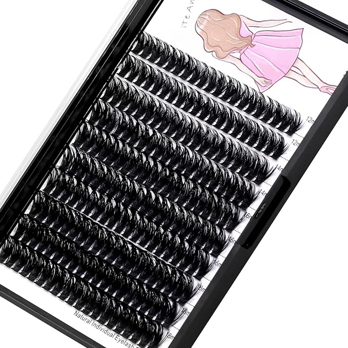 8-22mm to Choose 20D/40D/60D/80D/100D Individual False Eyelashes Makeup Cluster Eyelashes Thickness 0.07mm D Curl Natural long Black Soft 3D Eye Lashes Extensions (60D-12-14-16-18MM Kit)