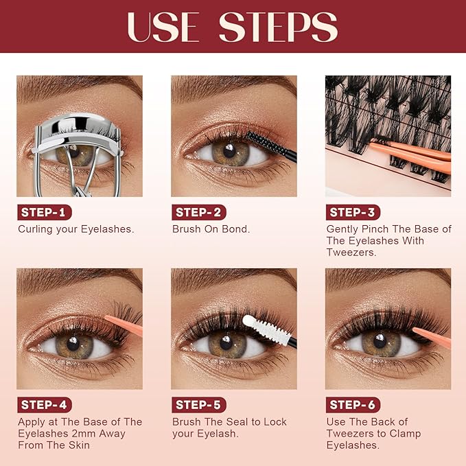 Higu clace Lash Clusters 480pcs 30D+40D+50D+60D Eyelash Clusters 4 Styles Mixed 10-18MM, Wispy Cluster Eyelash Extensions, Easy to Use, Can DIY at Home