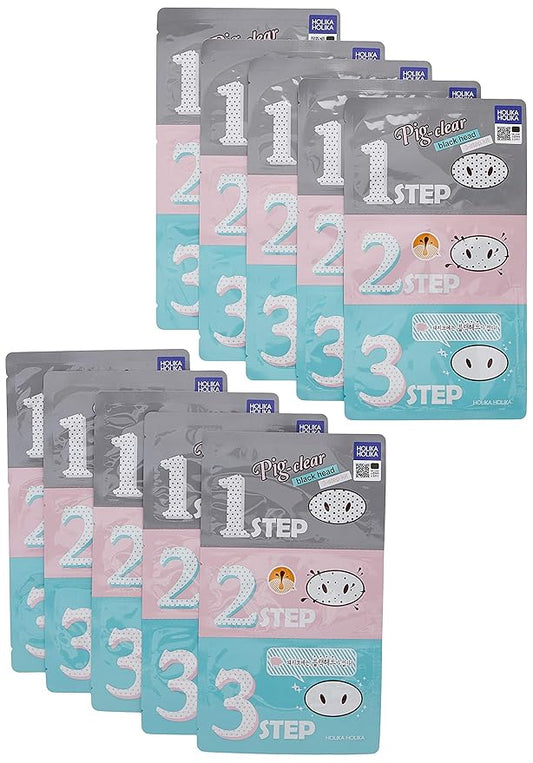 HOLIKA HOLIKA Pig Clear Black Head 3-Step Kit 10 Sheet (HHPNCBH3SK10)