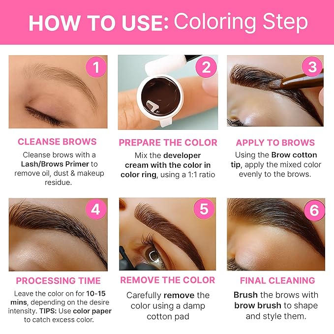 Korean At Home Eye Lash Lift and Color Kit Professional Brow Lamination and Color Kit Eye Lash Color Brown Eye Brow Color Kit