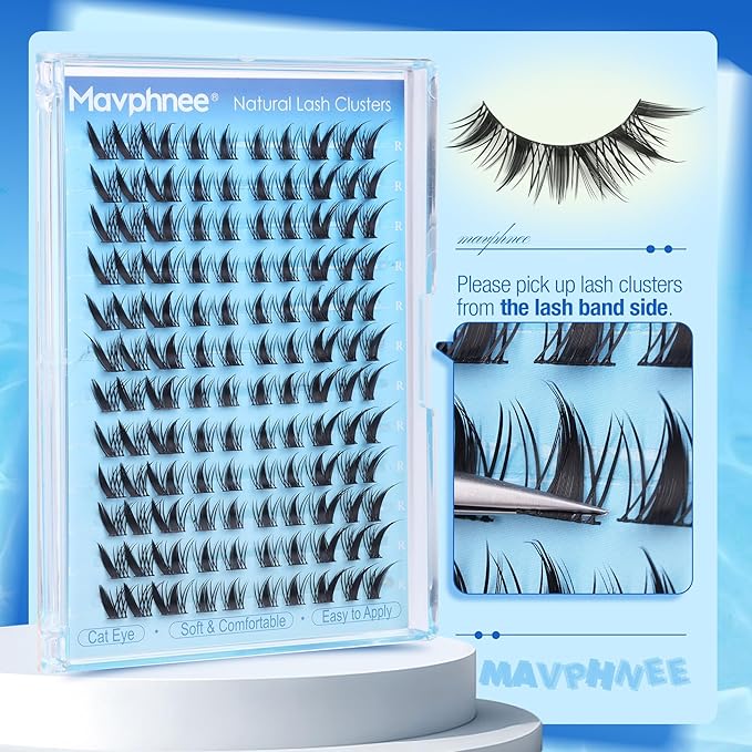 Fox Eye Lash Clusters Spiky Individual Lash Extensions L-Curly Fairy Cluster Eyelash Extensions Anime Wispy Individual Eyelashes Left & Right Cat Eye Cluster Lashes Manga Lash Extension Easy to Apply