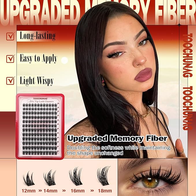 Manga Lash Clusters Volume Wispy Cluster Eyelash Extensions Anime Spiky Eyelash Clusters Thick Natural Lashes Clusters 12-18mm Cluster Lashes Individual 144pcss DIY Lash Extension by TOOCHUNAG