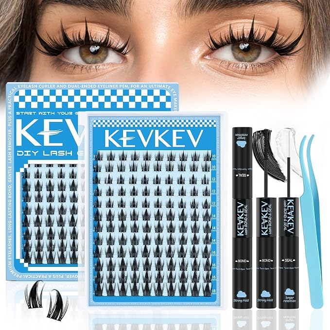 Manga Lash Clusters Kit 10-18mix Spiky Fairy Lash Clusters Kit Ultra-Thin Band Manga Lashes Eyelash Clusters Kit With Lash Bond And Seal DIY at Home(Fairy03 Kit)