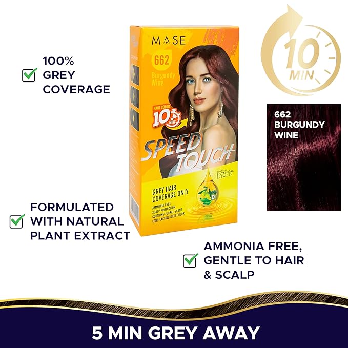 10 Minute Hair Dye - Burgundy Wine - Natural Alternative to Henna Hair Color Grey Coverage For Women and Men - Ammonia Free With Botanical Extracts