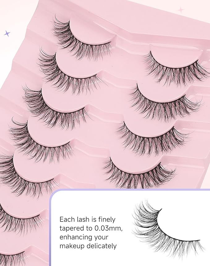Natural Lashes Natural Eyelashes Natural Look Wispy Lashes Mink Lashes False Eyelashes Fake Eyelashes C Curl Lashes Strip Lashes Pure-05