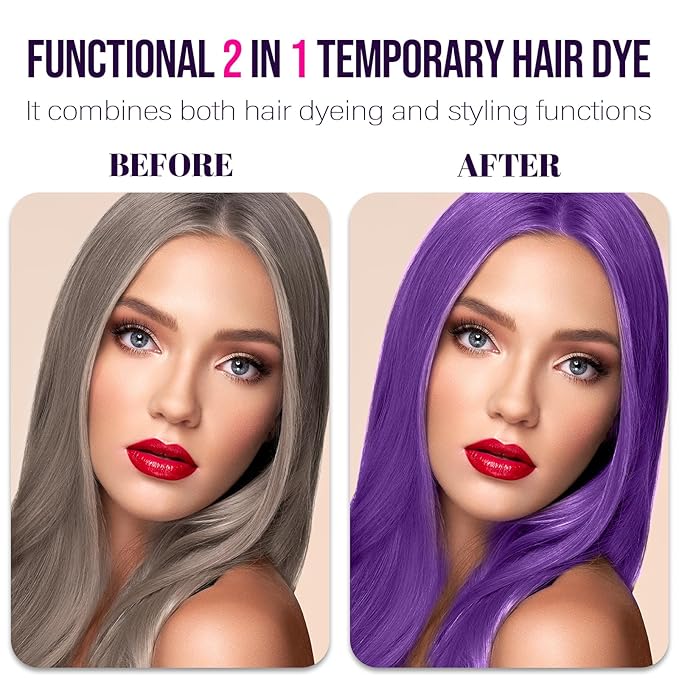 Temporary Hair Color Wax Dye,Hair Spray Color, Natural Hair Wax Color, Kids Temporay Hair Wax Dye Ash for Halloween Cosplay,Party,Masquerade (Purple, 120g)