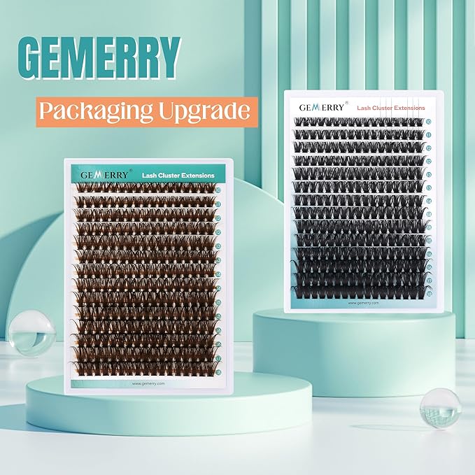 Brown Lash Clusters Fluffier Eyelash Extension 10-18mm Individual Lashes D Curly Eyelash Clusters 80D Volume 280pcs Cluster Lashes DIY Lash Extension at Home