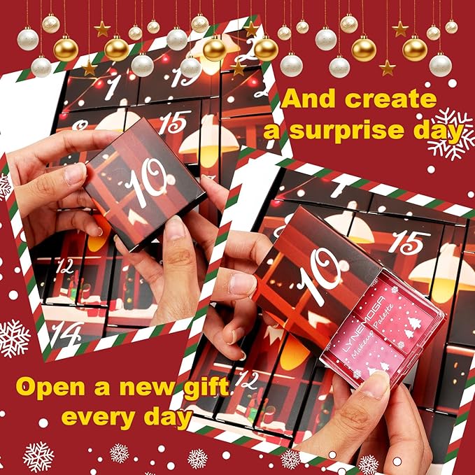 Makeup Advent Calendar 2025 for Women Teen Girls,24 Days Christmas Beauty Make Up Sets for Party Festival, Advent Beauty Calendar 2025 Cosmetics Holiday Surprise Make Up Kits for Women Full Kit