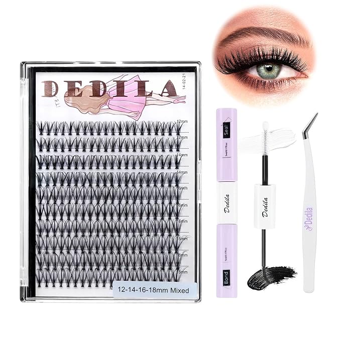 8-22mm to Choose 20D/40D/60D/80D/100D Individual False Eyelashes Makeup Cluster Eyelashes Thickness 0.07mm D Curl Natural long Black Soft 3D Eye Lashes Extensions (20D-12-14-16-18MM Kit)
