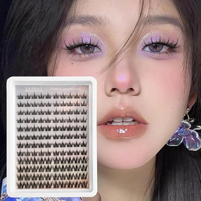 Lash Clusters Manga Eyelash Clusters 10/12/14MM Short Spiky Cluster Eyelash Extensions YASNAI 120Pcs C Curl Individual Volume Anime Lash Clusters with Thin Band Cosplay Natural Fairy Lashes Cluster