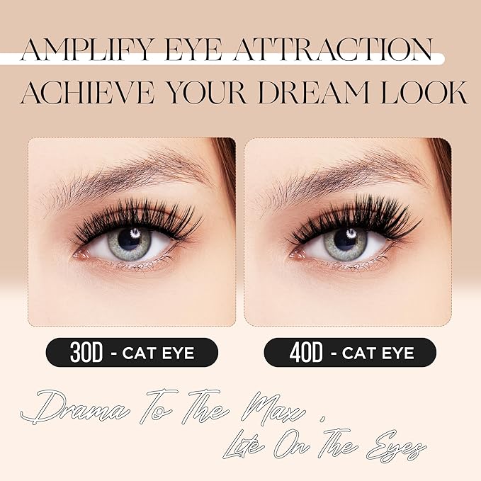 PopUp Lash-Extension-Clusters D Curl Lash Clusters Natural Look Cluster Lashes Extensions Band & Soft Lashes Reusable 9-16mm MIX (30D+40D)