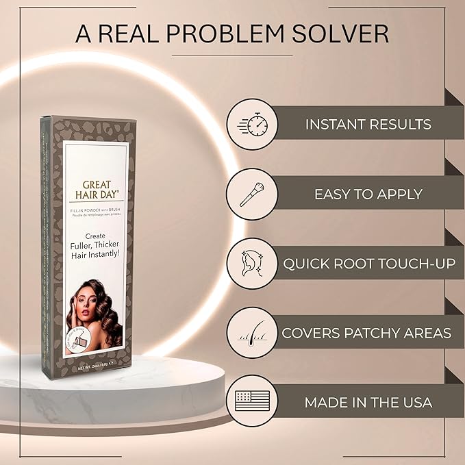 Joan Rivers Great Hair Day Root Touch Up Powder Duo - Fill-in Powder for Thicker, Fuller Looking Hair (Blonde)