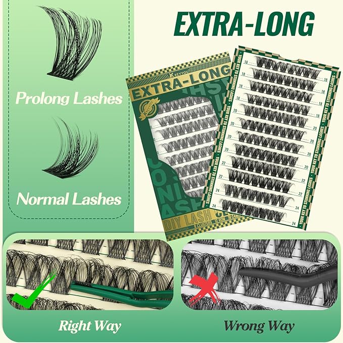 Lash Clusters 96pcs Eyelash Clusters D Curl 18-24MIX Cluster Lashes KEYYOU Volume Wispy Lash Extension Soft&Comfortable Easy DIY at Home(Y01,D-18-24MIX)