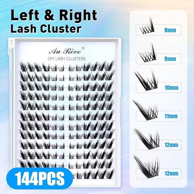Lash Clusters Fox Eye Eyelash Clusters Natural C Curl Spiky Individual Lashes Wispy Cluster Eyelash Extensions Cat Eye Lash Extension Fairy Lashes Cluster (F02)