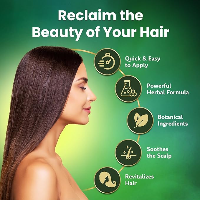 Ammonia-Free & Paraben Free Herbal Hair Shampoo - Hair Dye Shampoo for Women & Men - Natural Color & Herbal Nourishment - No Stain on Skin - Brown Black (400 ml)