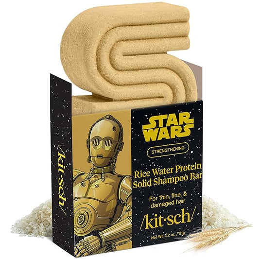 Kitsch Rice Water Protein Shampoo Bar for Hair Growth x Star Wars C-3PO Design - Strengthening Hair Shampoo for Men and Women - Paraben, Silicone & Sulfate-Free, Vegan Hair Care - 3.2 oz