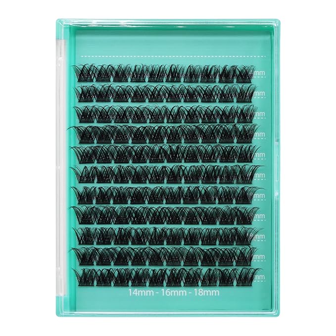 Bodermincer Lash Clusters D Curl Black/Brown/Colored Lashes 10-12-14/12-14-16/16-18-20mm Mixed Lash Clusters Kit For Beginner (Y10# 14-16-18mm Mixed)