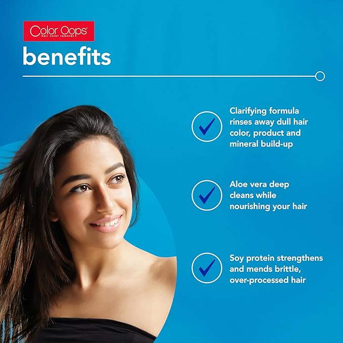 Color Oops Color Prep, 1 Application, Extend Results and Vibrancy, Hair Dye Remover Rinses Away Dull Colors, Product, and Mineral Buildup, Bleach & Ammonia Free