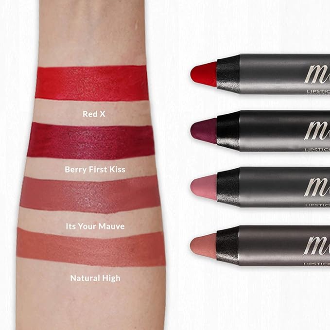 VASANTI Cosmetics Matte Crush Lipstick Pencil (Red X - Classic Red) - Long lasting, Water resisitant & Smudge proof - High Pigmented, Soft Matte Lip Liner Makeup