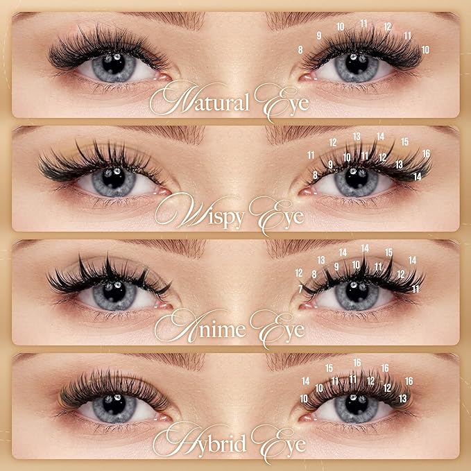 LASHVIEW Eyelash Extensions,Individual Lashes, Premium Single &Classic Lashes,0.15 Thickness CC Curl 8-15mm Mixed Tray,Natural Semi Permanent Eyelashes,Soft Application-Friendly,Mink Lashes