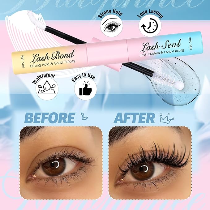 Lash Clusters Kit Wispy Cluster Eyelash Extensions Natural Individual Lashes Extension 8-16MM Short Cluster Lashes C Curl Eyelash Clusters Spikes 120 Pcs Spiky DIY Lash Kit for Everyday Wear