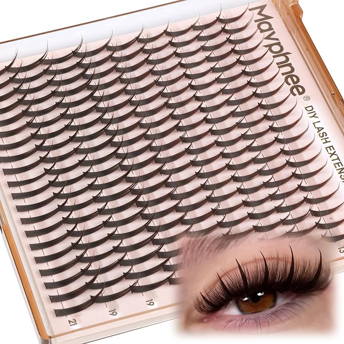 Lash Spikes Brown Eyelash Individuals Manga Lash Clusters Spiky Eyelash Extensions 13-21MM Long Cluster Lash Pack D-Curly Fairy Individual Lashes 180Pcs Anime DIY Lash Extensions