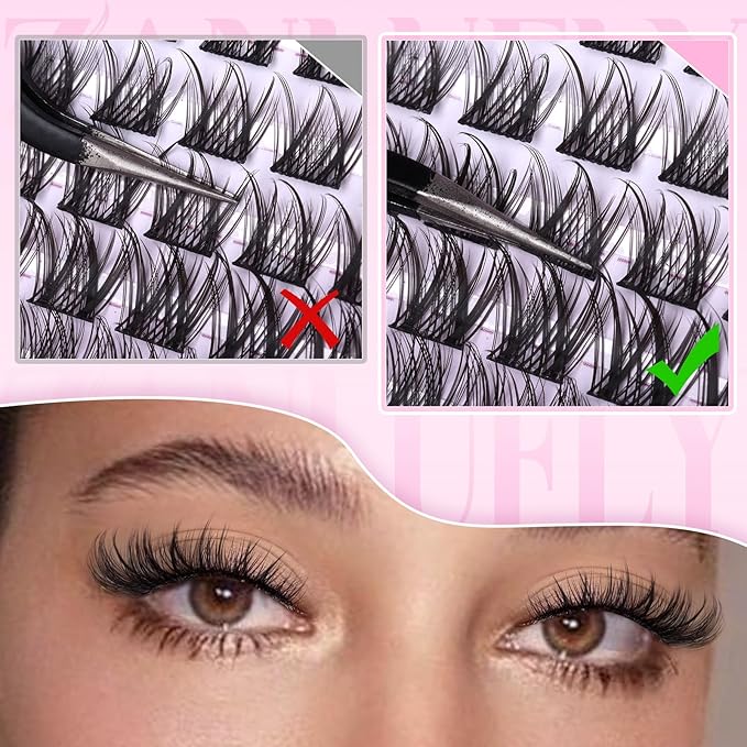 Lash Clusters Wispy Eyelash Clusters Natural C-Curly DIY Lash Extension zanlufly 180Pcs Thin Band Individual Lashes Eyelash Extensions (8-16MM)