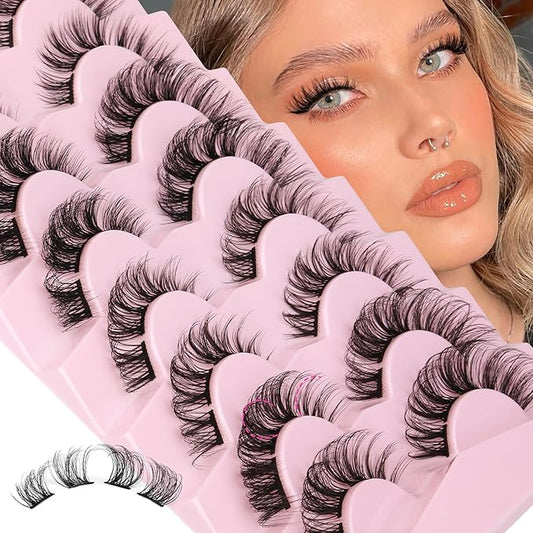 Natural Lash Clusters D-Curly False Eyelashes Extensions 4 Styles Mixed Wispy Individual Lashes16mm Cluster Eyelashes Fluttery Volume Lashes 8 Pairs Multipack by Eefofnn