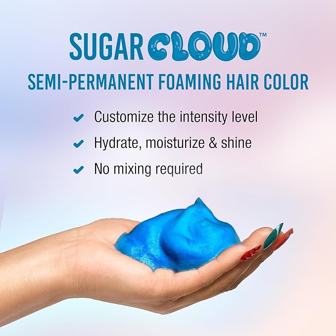 Punky Sugar Cloud Semi-Permanent Foam Hair Color, Jawbreaker - Vibrant Hair Dye for Long-Lasting Color, Easy Application Foam Hair Dye, 6 fl oz.