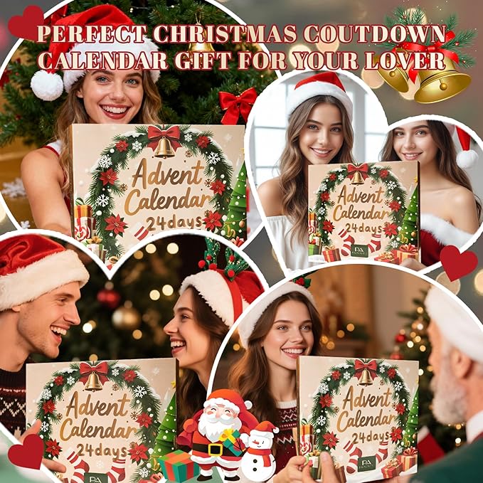 Makeup Advent Calendar 2025,24 Days Christmas Beauty Countdown Calendar Christmas for Women Teen Girl, 2025 Xmas Countdown Calendar Full Makeup Kits Mascara Lipstick Blush Eyeline Brush