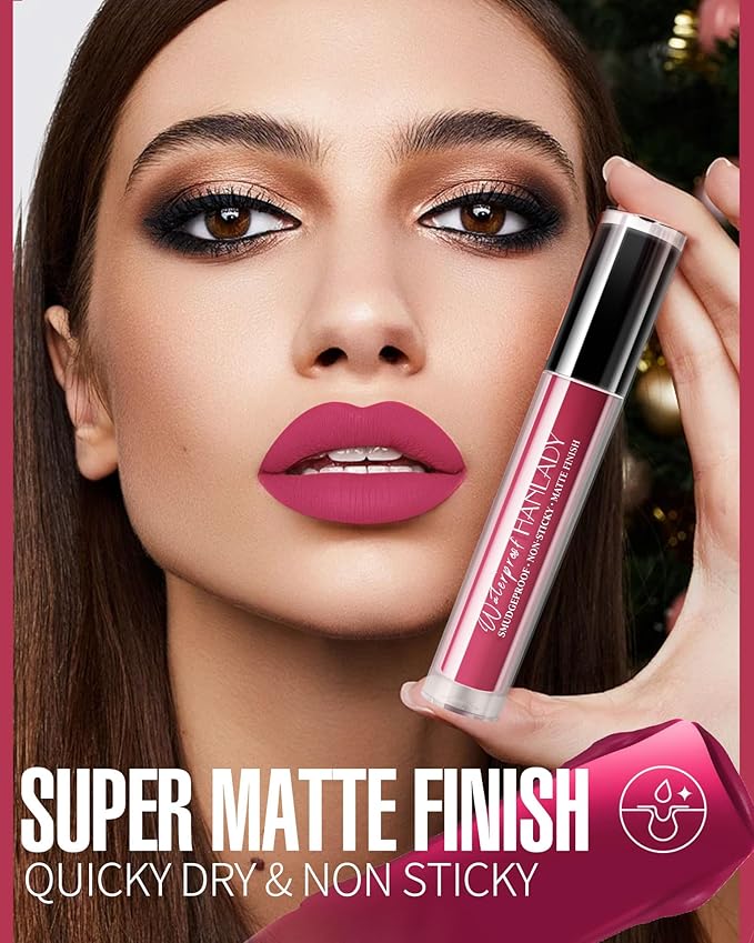Red Lipstick Matte Liquid Lipstick Long Lasting for Women Smudgeproof Lipsticks Color Stay Burgundy Lipsticks Vegan Cruelty-Free Lip Gloss (909 Run Away)