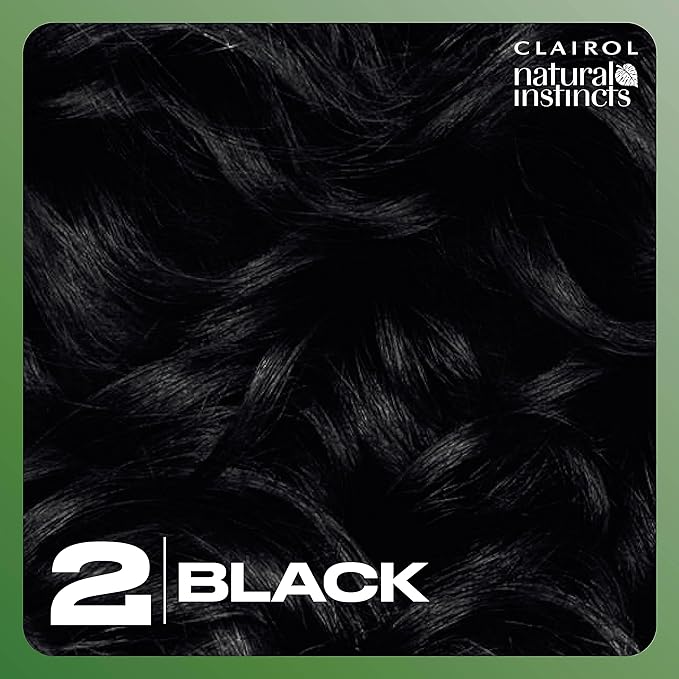 Clairol Natural Instincts Demi-Permanent Hair Dye, 2 Black Hair Color, Pack of 1