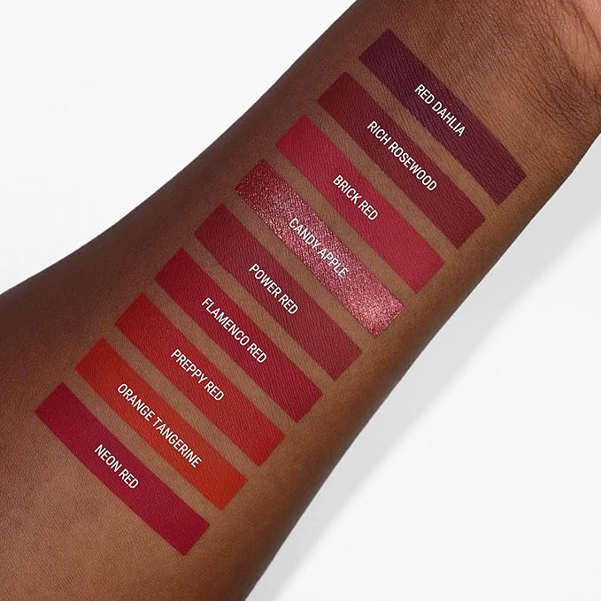 Aromi Matte Liquid Lipstick | Bright, True Red Lip Color for Women, Long-Lasting, Vegan, Long Wear, Blue Undertones, Waterproof, Handmade (Flamenco Red)