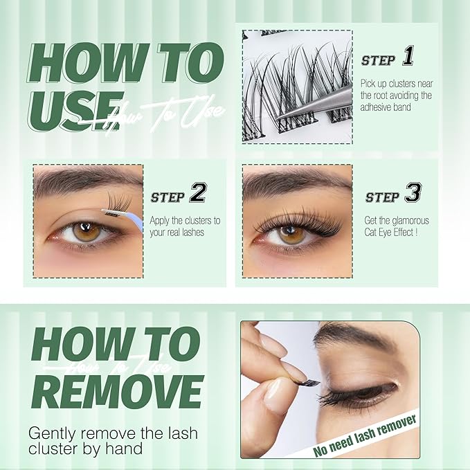Natural Self Adhesive Lash Clusters Wispy Pre Glued Eyelashes Clusters C-curly Self Adhesive Eyelash Extensions 10-16MM No Glue Needed Individual Lashes 120 Pcs by Lvmixwig
