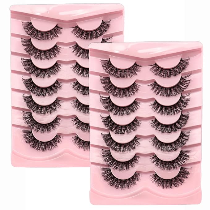 14 Pairs Wispy Mink Lashes Fluffy Eye Lashes Natural Look 5D Volume Fake Eyelashes Pack 3D08 by BTLLSSH