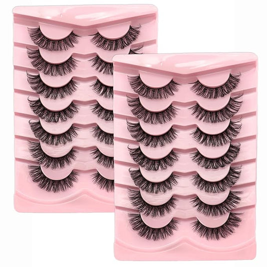 14 Pairs Wispy Mink Lashes Fluffy Eye Lashes Natural Look 5D Volume Fake Eyelashes Pack 3D08 by BTLLSSH