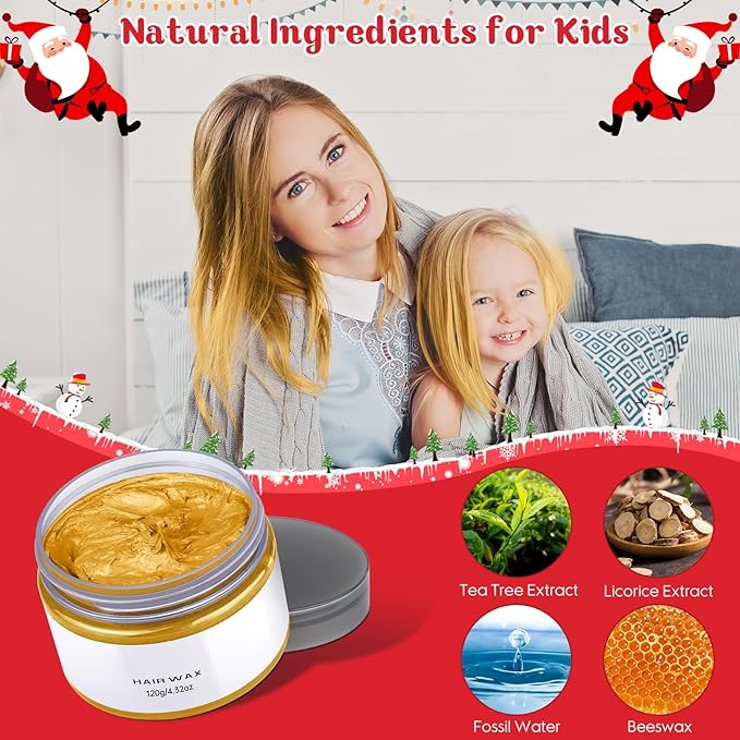 Temporary Gold Hair Color Wax, Blonde Hair Color for Men Women, Hair Dye Wax Washable Hair Styling Clay for Girls Age 4 5 6 7 8 9 10+ Birthday, Halloween, Christmas, Party, Cosplay, Carnival