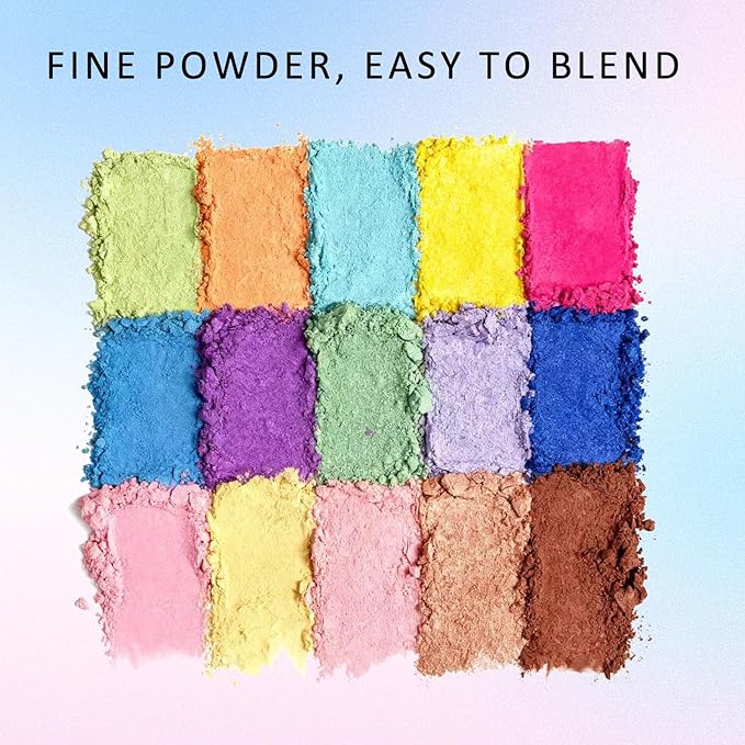 K'APEINE Colorful Eyeshadow Palette, 15 Colors Eyeshadows Neon Matte Eye Shadow Candy Color High Pigmented Shadow Set Long Lasting Eye Makeup Cosmetics Set for Party,Music Festival, Stage Performance