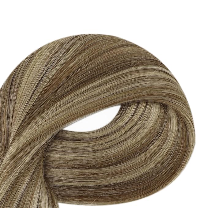 Full Shine Utip Human Hair Extensions 14 Inch 40 Grams Color 3 Brown Highlighted 27 Honey Blonde U Tip Hair Extensions Human Hair Keratin Bond Extensions Remy Hair for Women