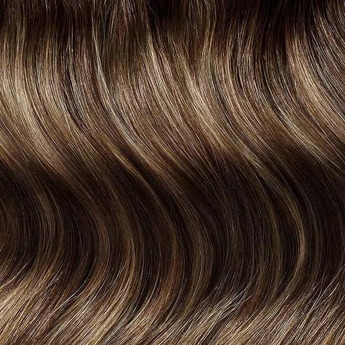 Luxy 100% Remy Human Hair - Seamless Clip-In Hair Extensions - Multi-Dimensional Color for Natural Blending, Adds Volume & Length 160 grams 16" Dimensional Rooted Sunkissed Brown