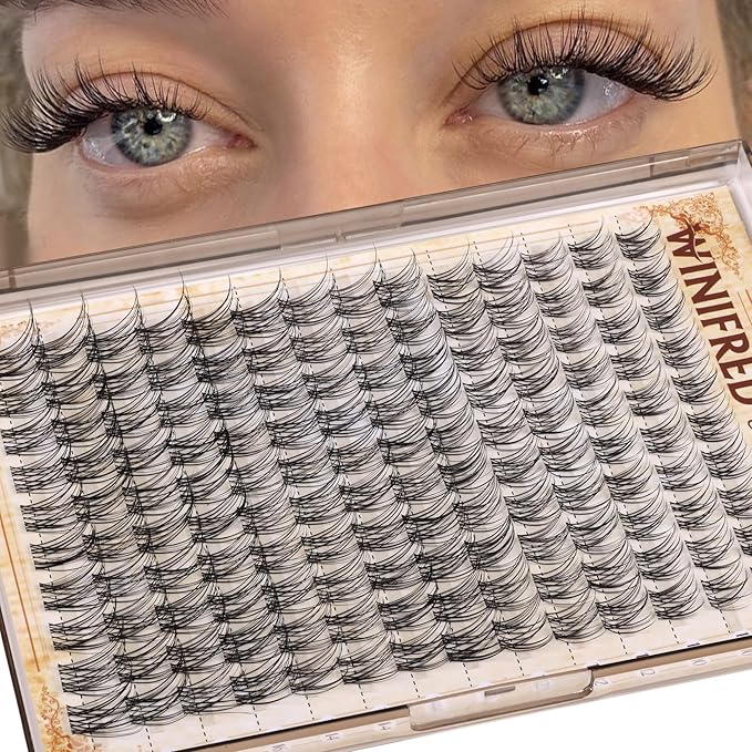 Winifred Lashes Clusters Natural Eyelash Clusters Clear Band Wispy Lash Clusters C Curvature Cluster Eyelash Extensions 10-16mm DIY Individual Lashes Natural Look