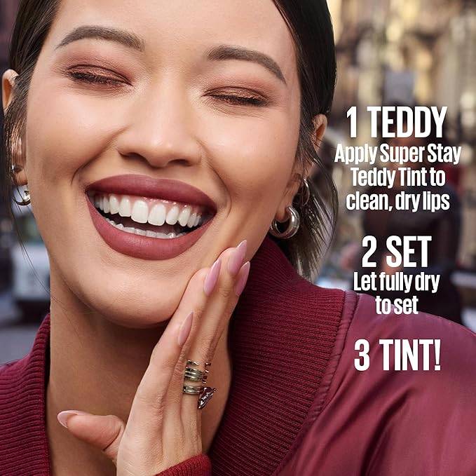 MAYBELLINE Super Stay Teddy Lip Tint, Long Lasting Matte Lipstick for Up To 12HR Wear, Endgame, 1 Count