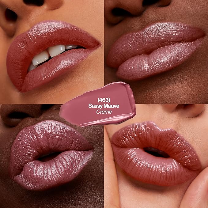 REVLON Super Lustrous Lipstick, Creamy Formula For Soft, Fuller-Looking Lips, Moisturized Feel, 463 Sassy Mauve, 0.15 oz (Pack of 2)