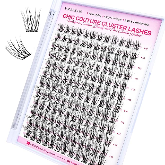WINKGIGGLE Cluster Lashes Wispy Lash Pack Soft 3D Volume Faux Mink Lashes CDD12MIX
